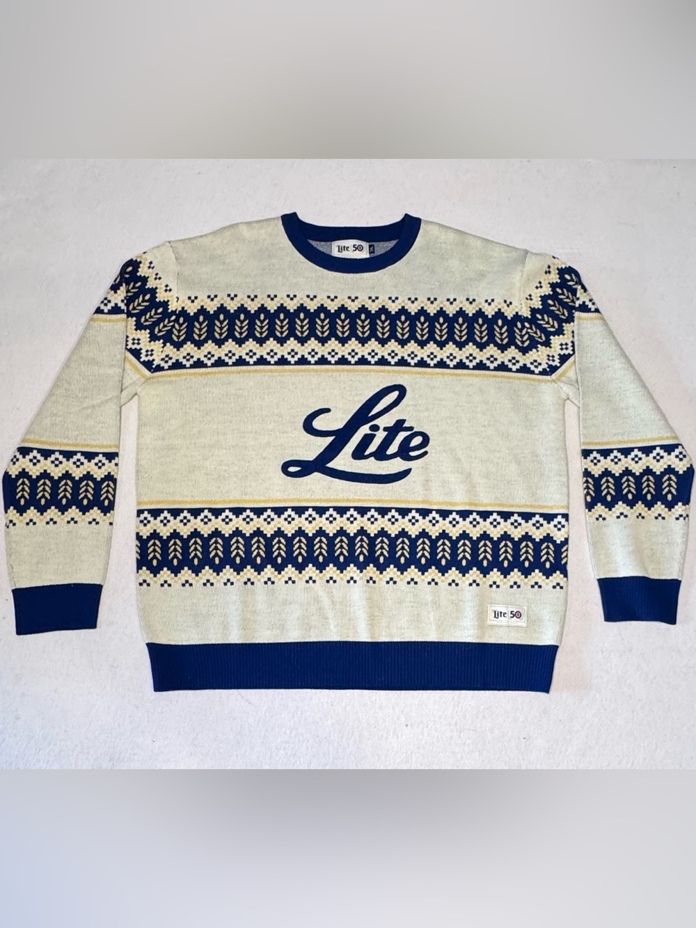 Miller Lite 50th Anniversary Holiday Sweater 2XL,Collector’s Edition, Giftable